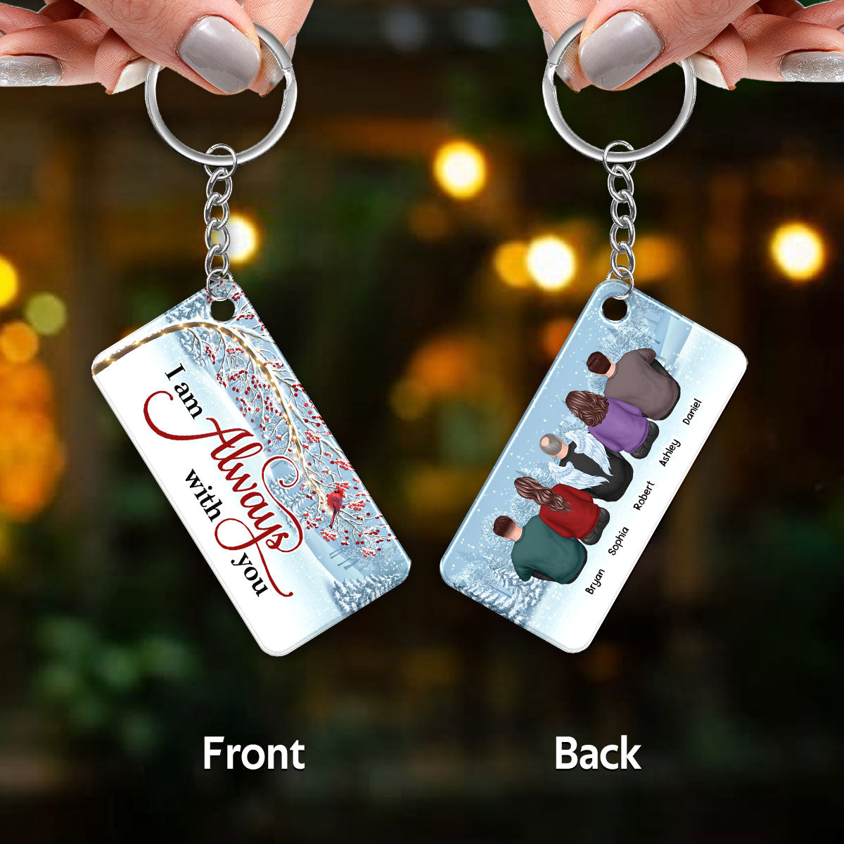 Berry Tree Always With You Whole Family Memorial Remembrance Gift Personalized Acrylic Keychain