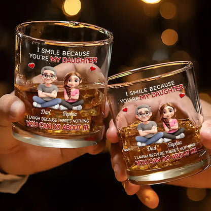 I Smile Because You Are My Son Daughter - Personalized Whiskey Glass
