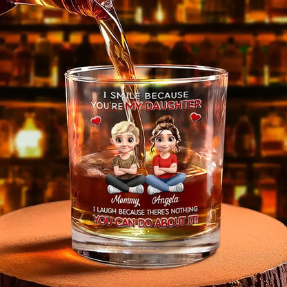I Smile Because You Are My Son Daughter - Personalized Whiskey Glass