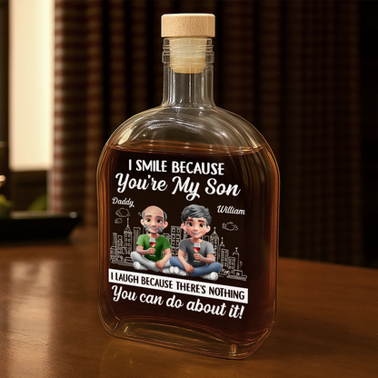 I Smile Because You're My Son - Personalized Whiskey Bottle