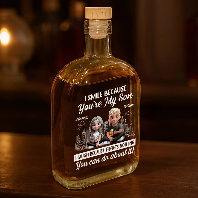 I Smile Because You're My Son - Personalized Whiskey Bottle