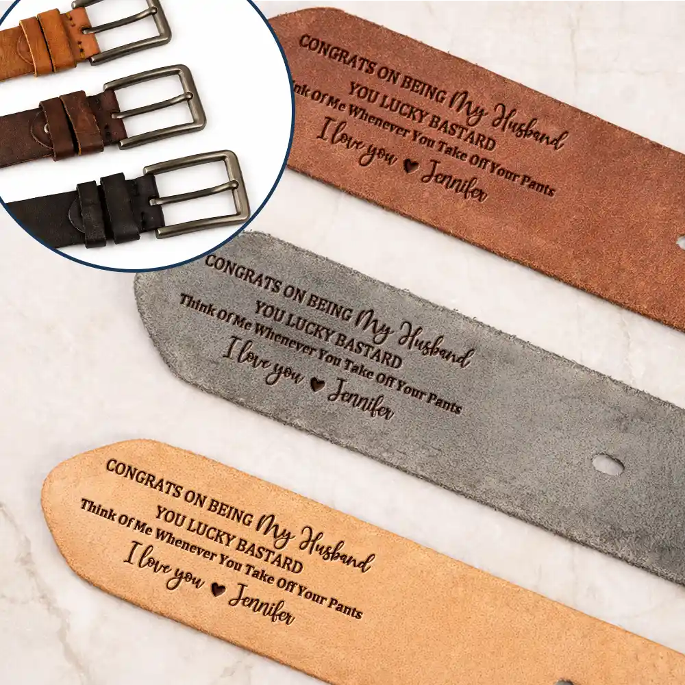 I Sucked It So It's Mine - Personalized Cowhide Leather Belt