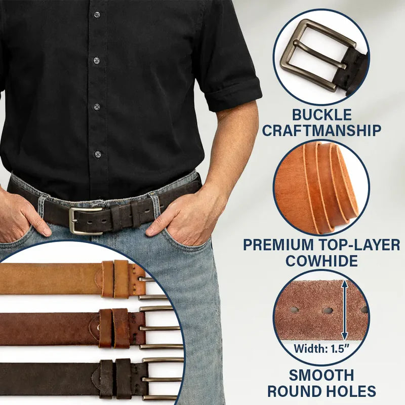 I Promise To Always Be By Your Side Naughty Couple - Personalized Cowhide Leather Belt