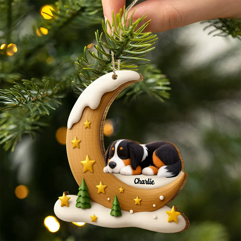 The Brightest Star In The Sky Dog Memorial - Personalized Custom Shaped Wooden Ornament