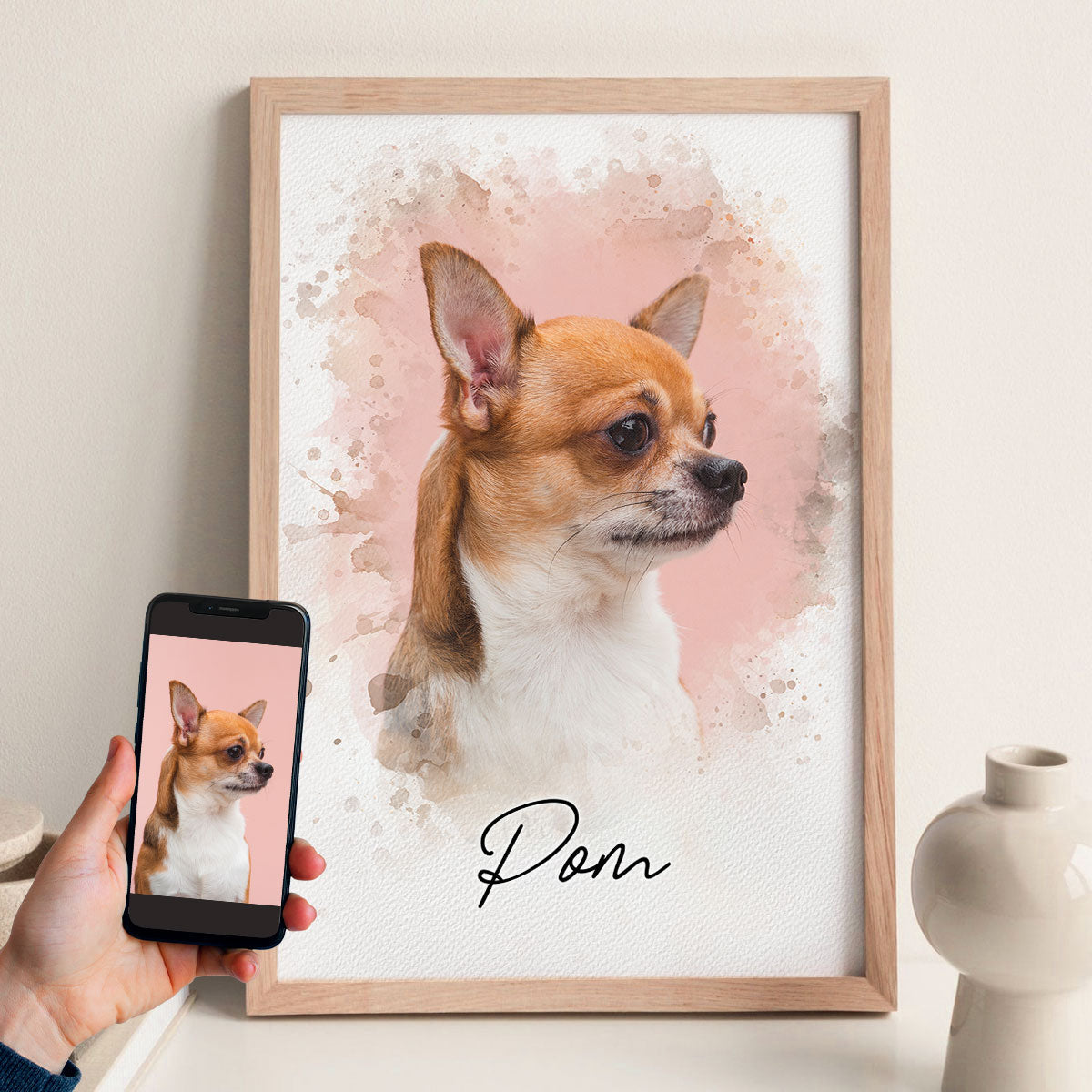 Personalized Watercolor Pet Poster From Photo, Gift For Pet Owners, New Pet Gift, Pet Memorial Gift