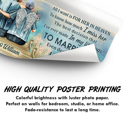 I'm Not A Widow Sympathy Old Couple Husband Wife - Memorial Gift - Personalized Custom Poster