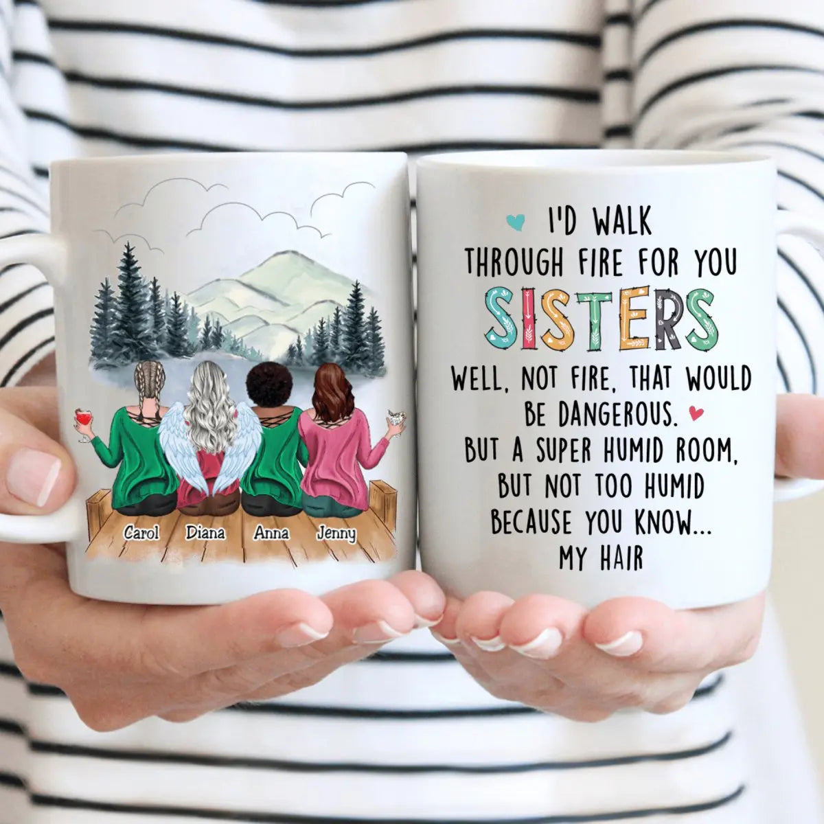 I'd Walk Through Fire For You Sisters - Personalized Mug mug The Next Custom Gift