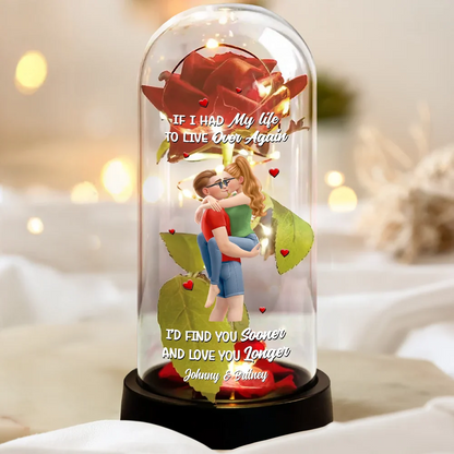 I'd Find You Sooner And Love You Longer - Personalized Everlasting Rose Dome Lamp
