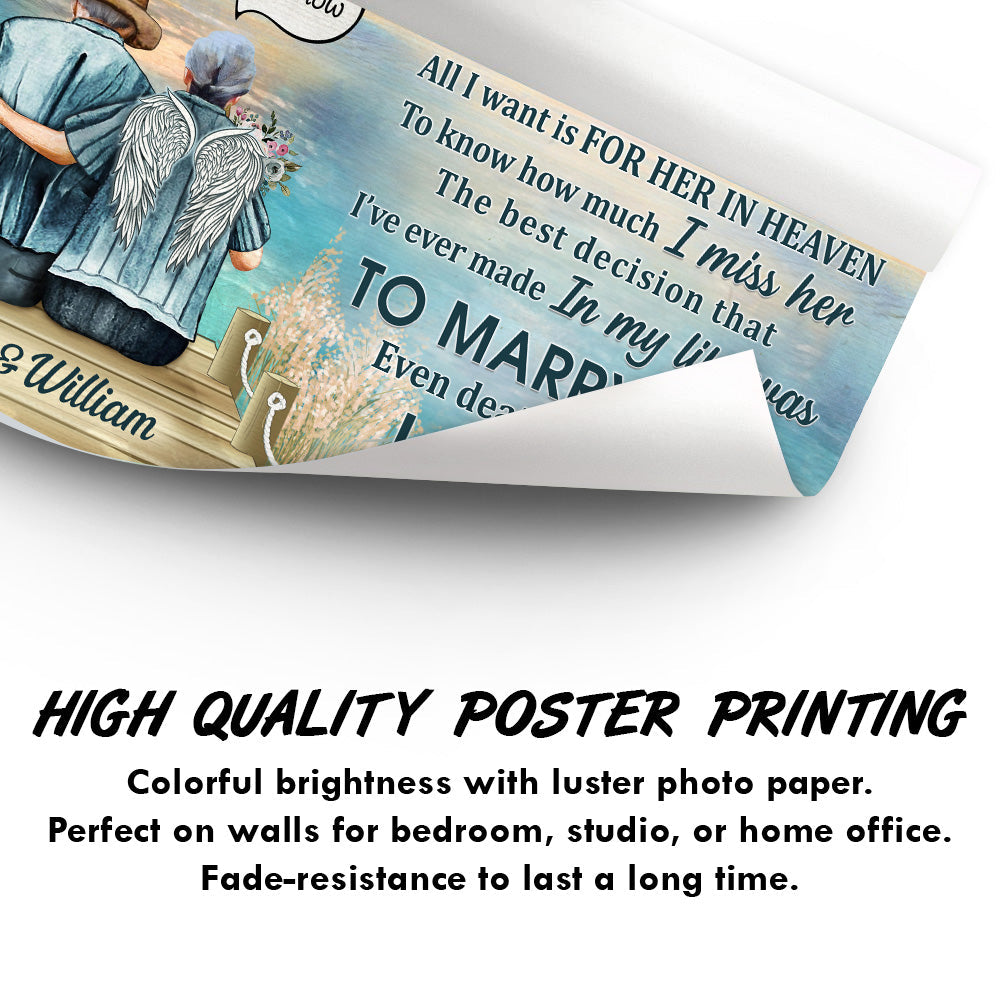 I'm Not A Widow Sympathy Old Couple Lake - Memorial Gift - Personalized Custom Poster