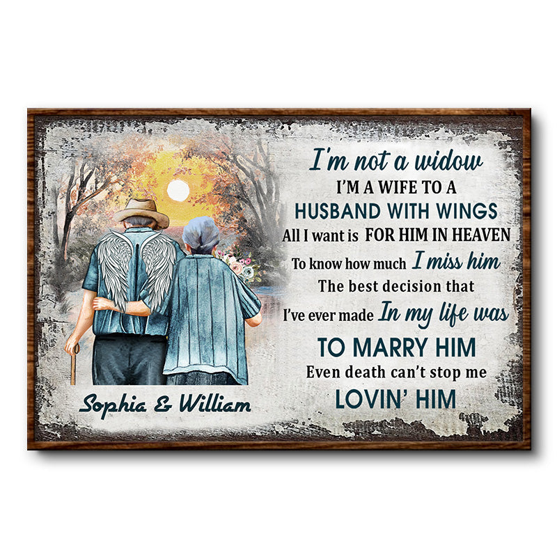 I'm Not A Widow Sympathy Old Couple - Memorial Gift - Personalized Custom Poster