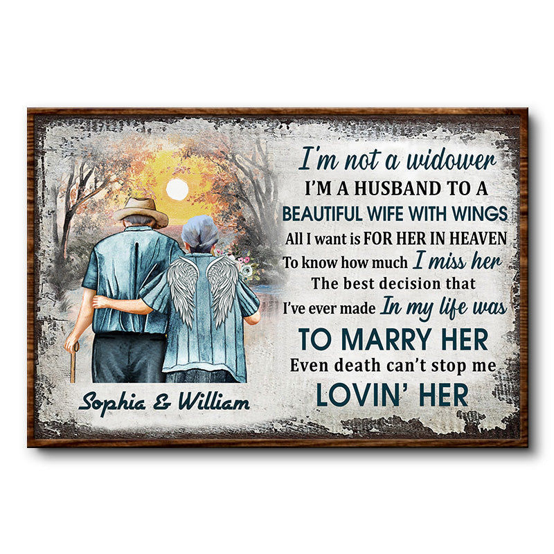 I'm Not A Widower Old Couple - Memorial Gift - Personalized Custom Poster
