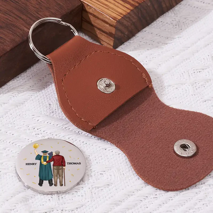 I'm Walking Beside You Graduation Memorial - Personalized Leather Pocket Hug