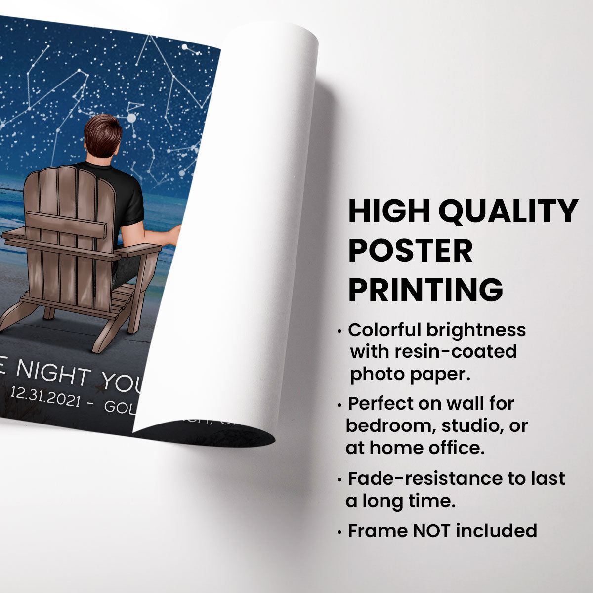 Eternal Love Couple Custom Star Map Landscape Personalized Poster, Heartfelt 2025 Anniversary Gift Wedding Gift For Couple, Husband, Wife, Dad, Mom