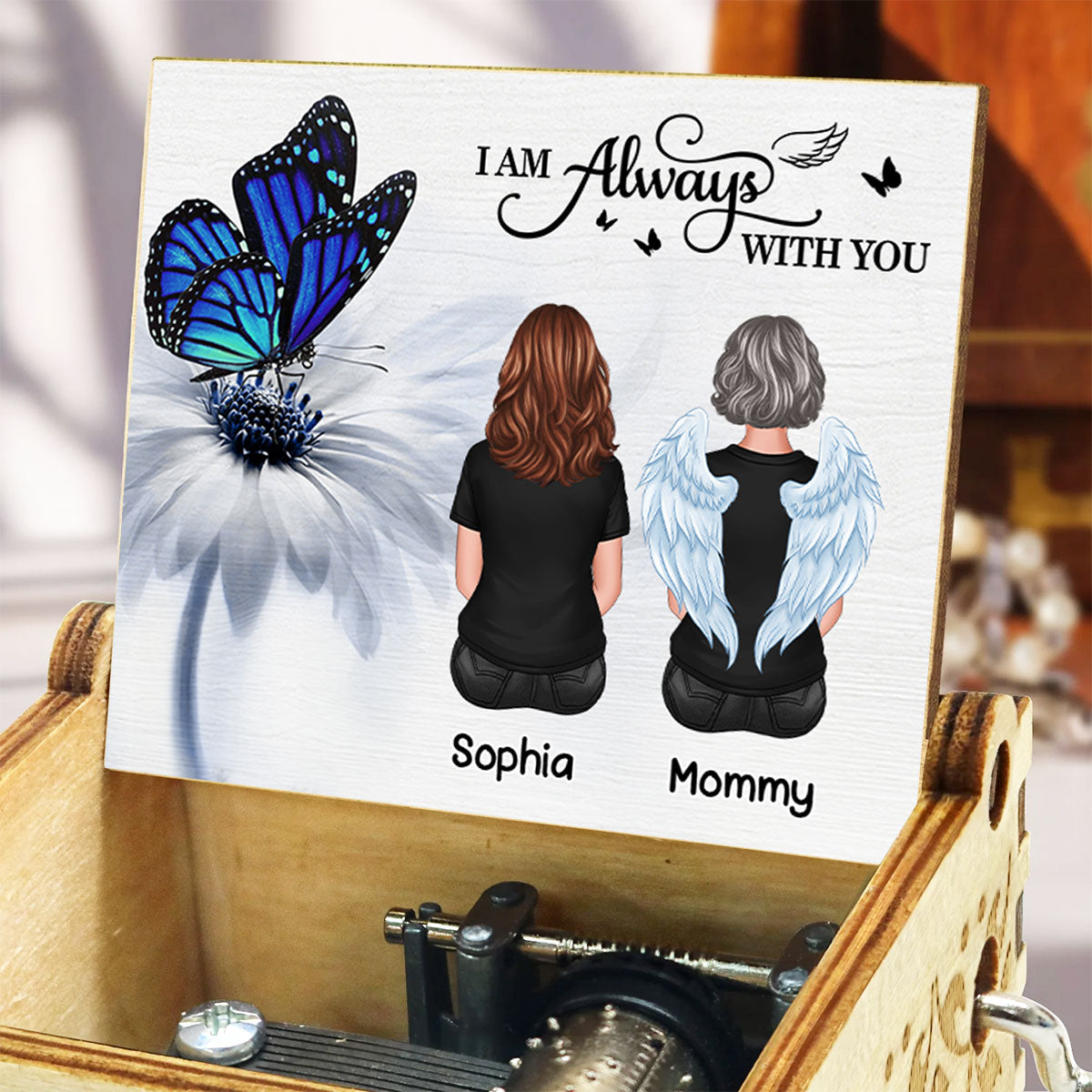 Butterfly I Am Always With You Memorial Personalized Music Box