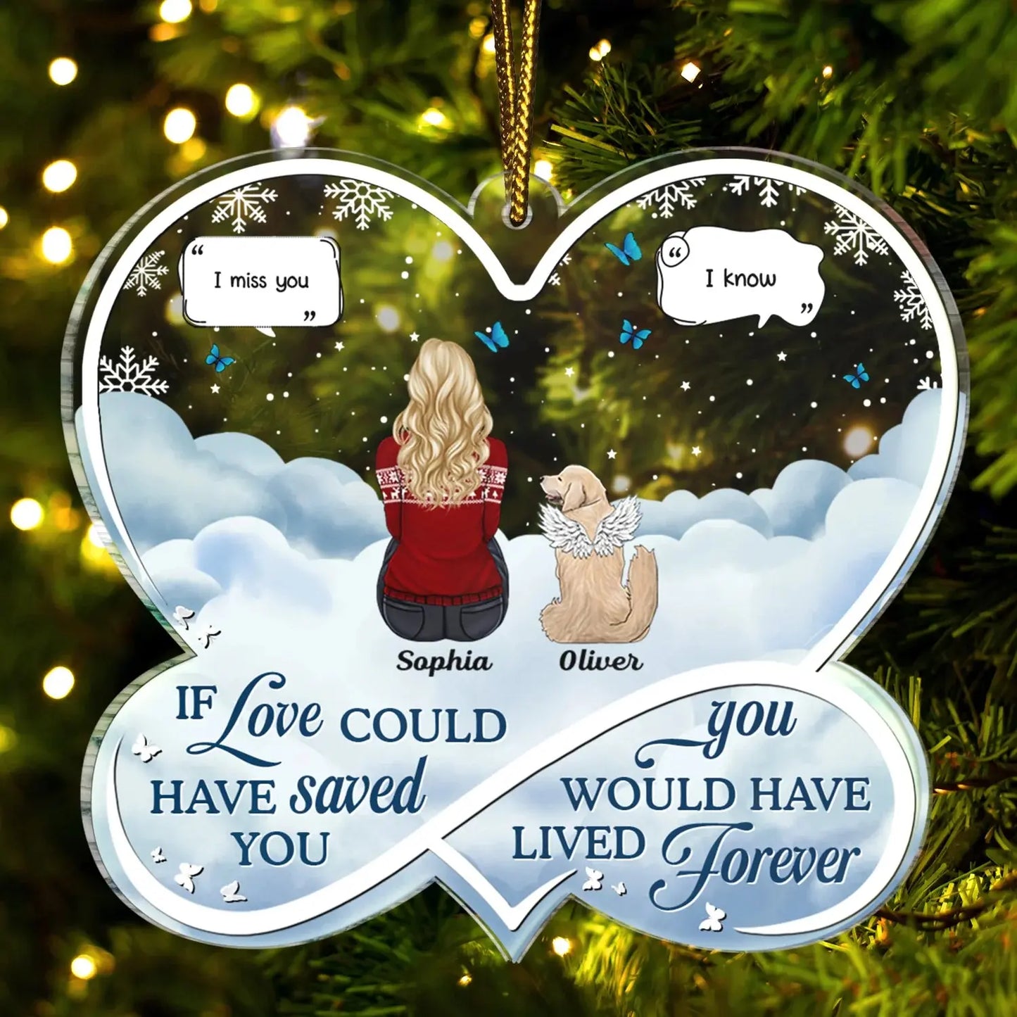 If Love Could Have Saved You - Christmas Memorial Gift For Pet Lovers, Dog Mom, Dog Dad, Cat Mom, Cat Dad - Personalized Custom Shaped Acrylic Ornament Ornament The Next Custom Gift