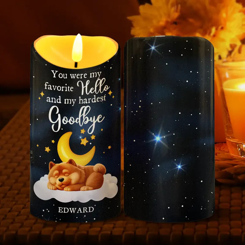 If Love Could Have Saved You Memorial Dog Sleeping - Personalized Flameless LED Candle
