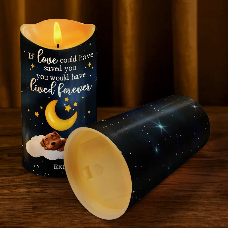 If Love Could Have Saved You Memorial Dog Sleeping - Personalized Flameless LED Candle