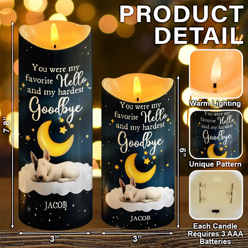 If Love Could Have Saved You Memorial Dog Sleeping - Personalized Flameless LED Candle