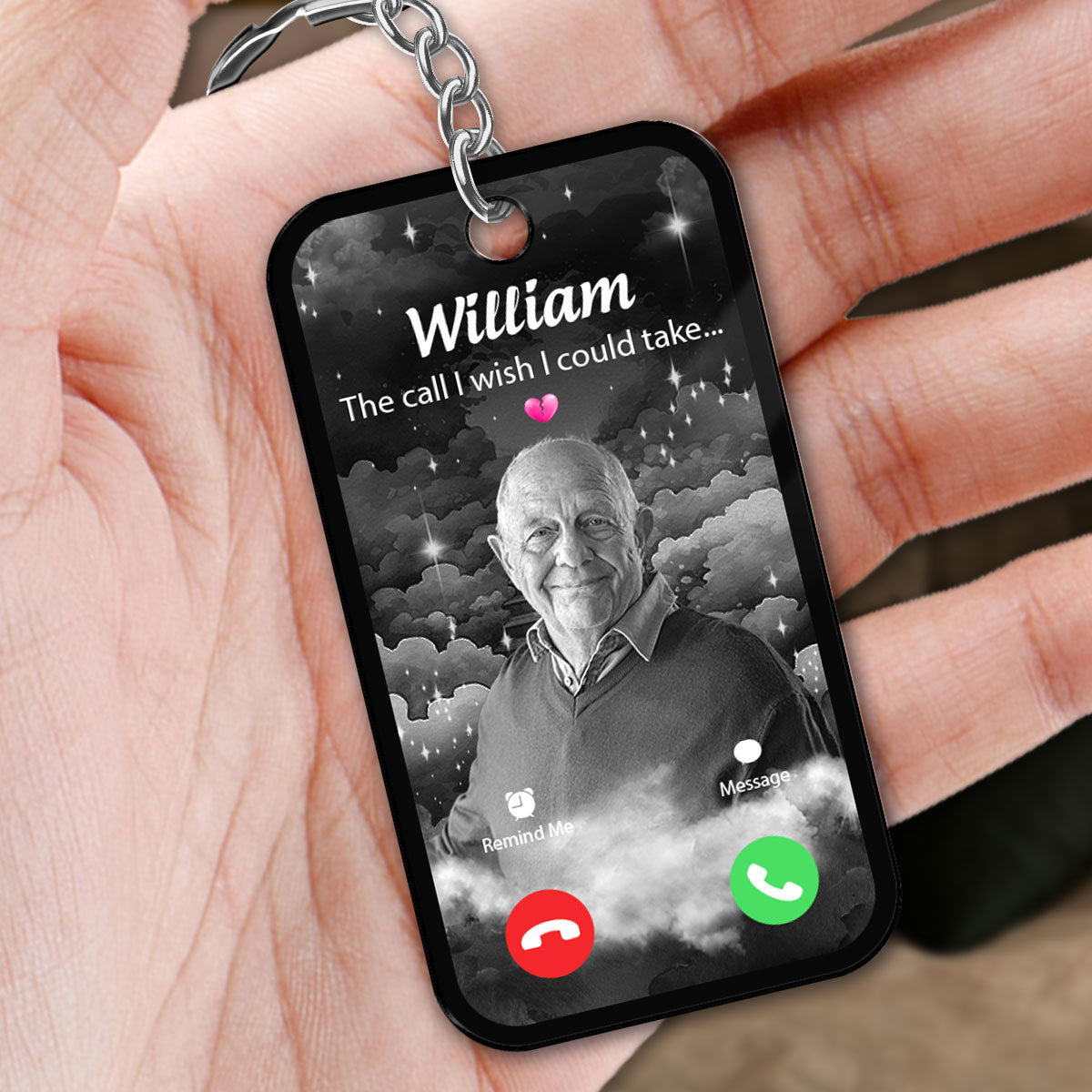 The Call I Wish I Could Take Memorial Sympathy Gift Remembrance Keepsake Photo Inserted Personalized Acrylic Keychain