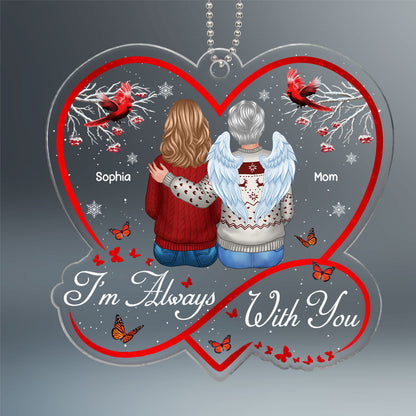 Berry Tree Infinity Heart Cardinals I Am Always With You Christmas Family Memorial Remembrance Gift Personalized Acrylic Ornament