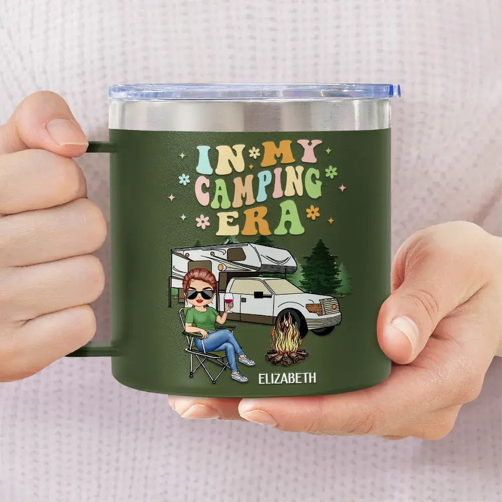 In My Camping Era - Personalized 14oz Stainless Steel Tumbler With Handle  The Next Custom Gift