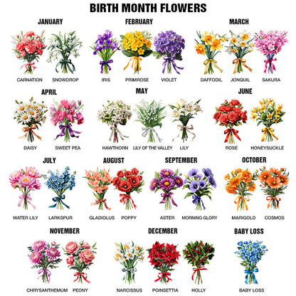 Birth Flower Bouquet Custom Name - Personalized Wrapping Paper