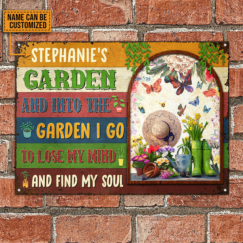 Into The Garden, Outdoor Garden Decor, Garden Custom Classic Metal Signs