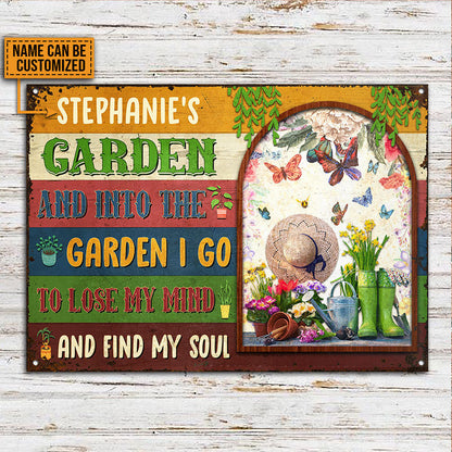 Into The Garden, Outdoor Garden Decor, Garden Custom Classic Metal Signs