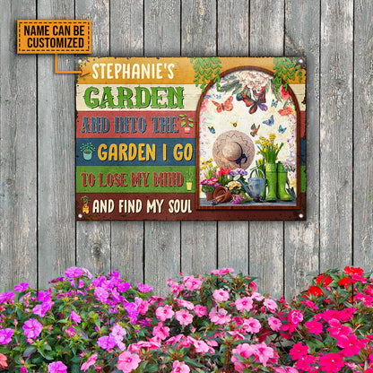 Into The Garden, Outdoor Garden Decor, Garden Custom Classic Metal Signs