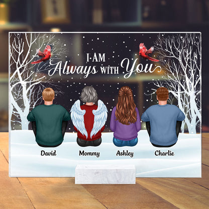 Always With You Family Memorial Snow Background Personalized Acrylic Plaque
