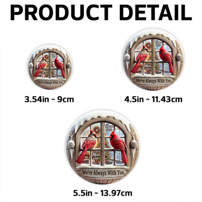 Memorial Cardinal Outside Window Remembrance Keepsake Sympathy Gift Personalized Acrylic Fridge Magnet