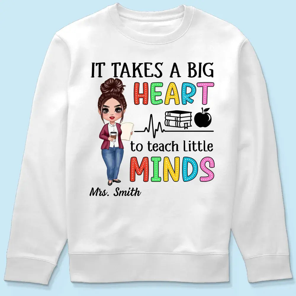 It Takes A Big Heart Teacher Personalized Shirt Shirts & Tops The Next Custom Gift