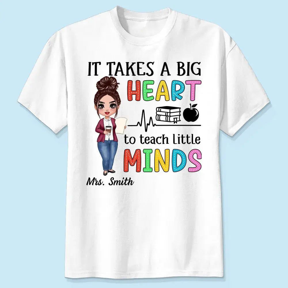 It Takes A Big Heart Teacher Personalized Shirt Shirts & Tops The Next Custom Gift