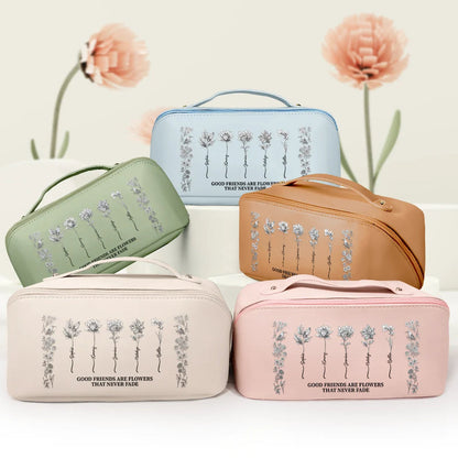 It Takes A Long Times To Grow An Old Best Friends Toile De Jouy Pattern - Personalized Leather Makeup Bag