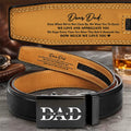 It Reminds You How Much We Love You Dad Papa - Personalized Leather Belt With Engraved Buckle