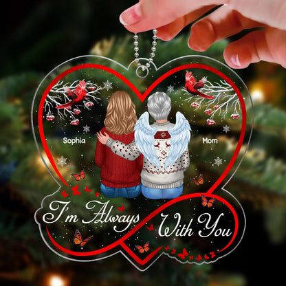 Berry Tree Infinity Heart Cardinals I Am Always With You Christmas Family Memorial Remembrance Gift Personalized Acrylic Ornament