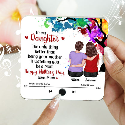 From Mom To My Daughter Personalized Music Fridge Magnet, Heartfelt Mother's Day Gift for Daughter, Daughter-in-law