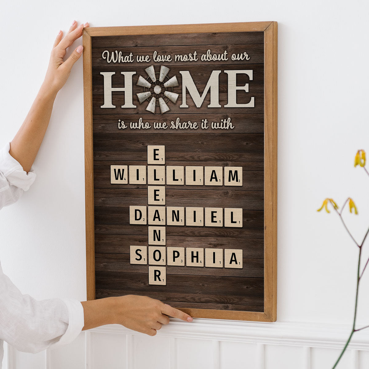 Home Is Who We Share Love With Crosswords Puzzle Art Personalized Poster