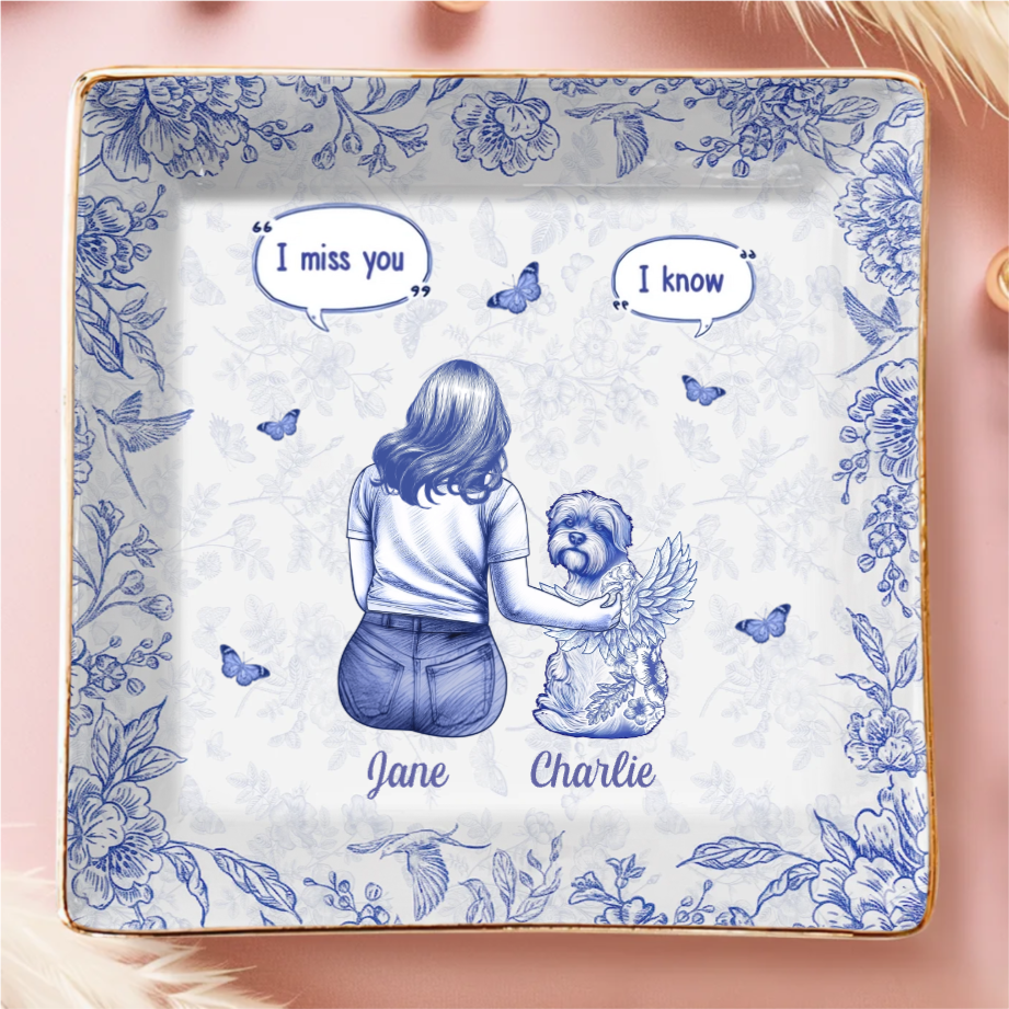 Custom Full-Print Jewelry Dish - Personalized Pet Memorial Sympathy Gifts For Dogs - Always Loved Never Gone