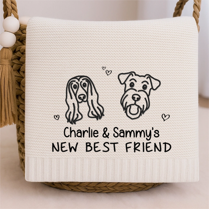 Custom Embroidered Knitted Baby Blanket - Personalized Baby Shower, Gender Reveal Gifts For New Moms, New Dads, New Parents, Dog Dad And Mom - A New Life Shines Bright