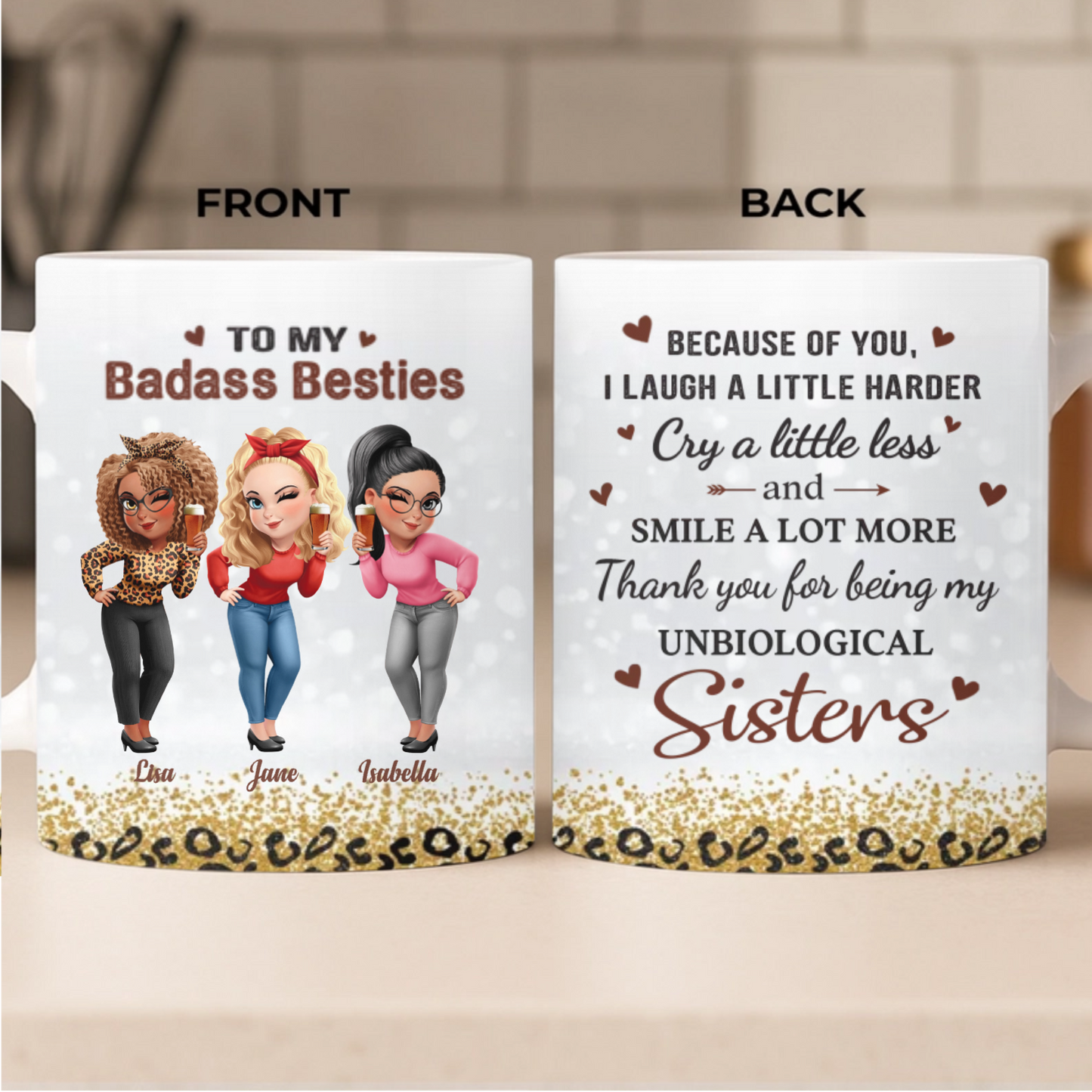 Custom Mug - Personalized Best Friend Birthday Gifts For Women, Besties, Sisters, BFF - Best Friends Best Memories