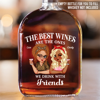 Custom Whiskey Bottle - Personalized Best Friend Birthday Gifts For Women, Besties, Sisters, BFF - Silly Moments Shine With Besties