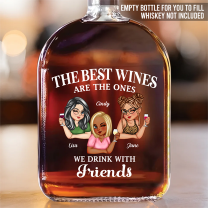 Custom Whiskey Bottle - Personalized Best Friend Birthday Gifts For Women, Besties, Sisters, BFF - Silly Moments Shine With Besties