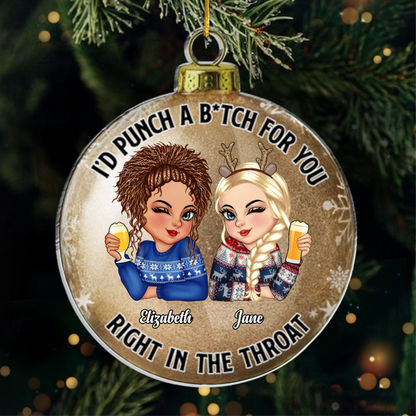 Custom Acrylic Ornament - Personalized Best Friend Christmas Birthday Gifts For Women, Besties, Sisters, BFF - Besties Forever No End