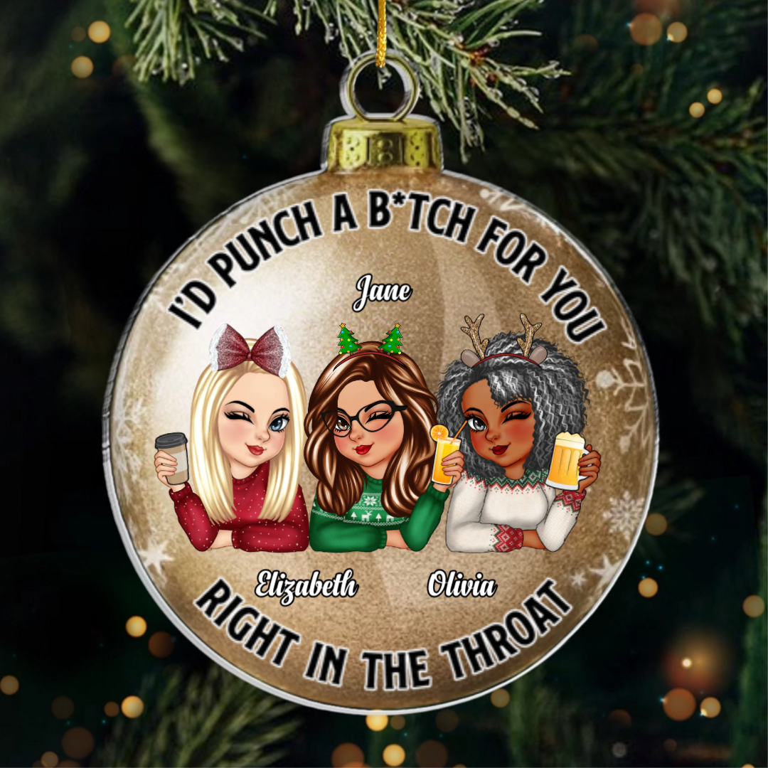 Custom Acrylic Ornament - Personalized Best Friend Christmas Birthday Gifts For Women, Besties, Sisters, BFF - Besties Forever No End