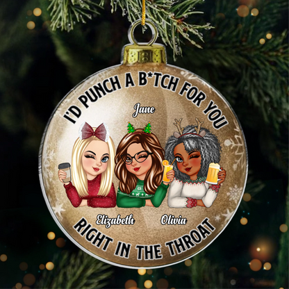 Custom Acrylic Ornament - Personalized Best Friend Christmas Birthday Gifts For Women, Besties, Sisters, BFF - Besties Forever No End