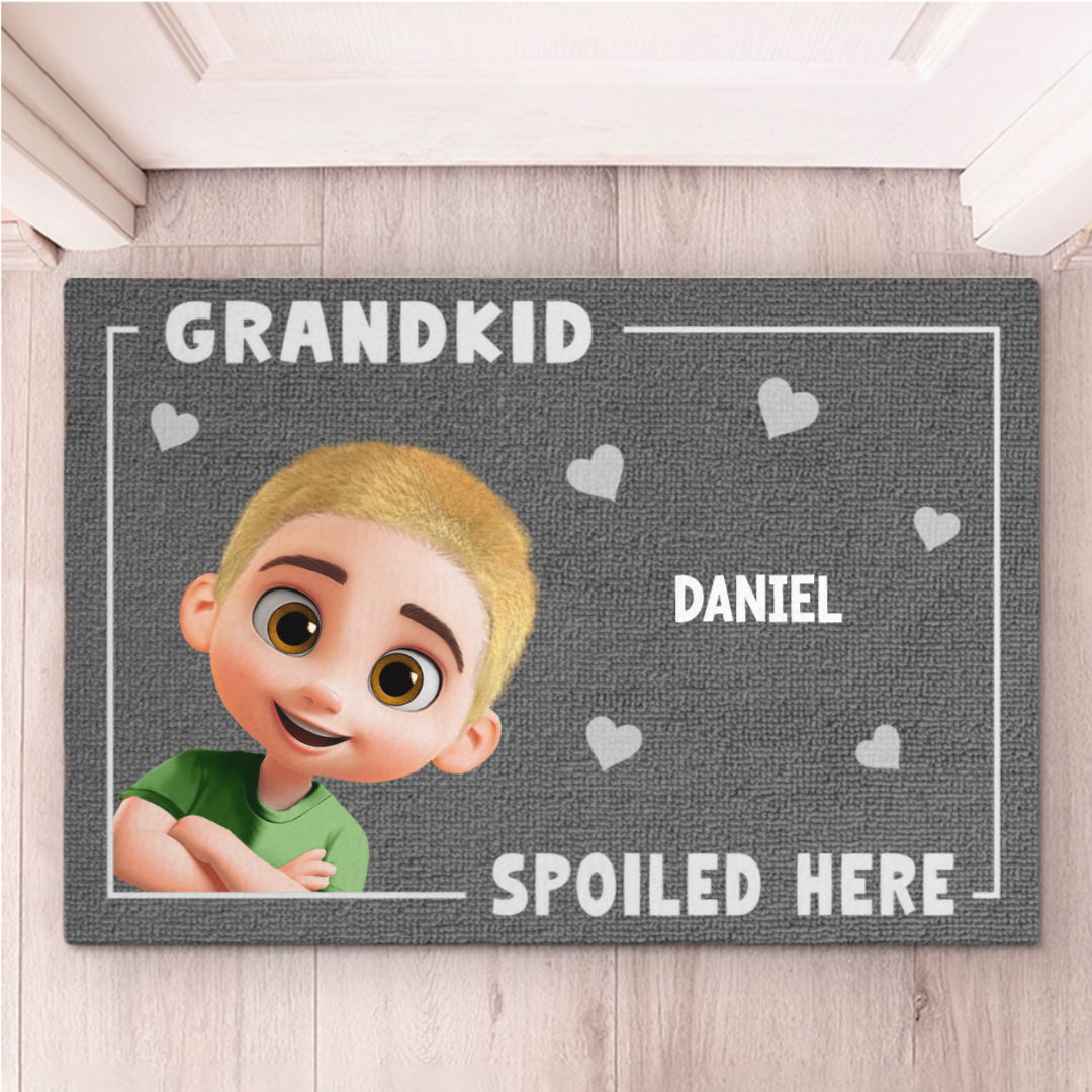 Custom Home Decor Decorative Mat - Personalized Birthday Gifts For Mom, Grandma - Grandkids Spoiled Here
