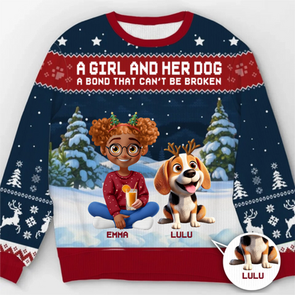Custom Unisex Ugly Sweatshirt - Personalized Christmas Birthday Gifts For Dog Lovers, Dog Dad And Mom - Festive Fur Baby Love