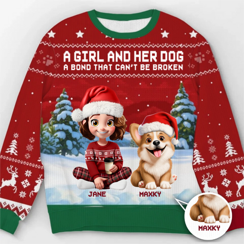 Custom Unisex Ugly Sweatshirt - Personalized Christmas Birthday Gifts For Dog Lovers, Dog Dad And Mom - Festive Fur Baby Love