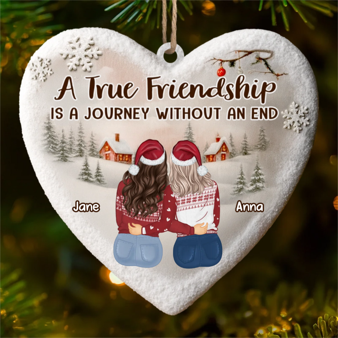 Custom Wood Ornament - Personalized Best Friend Christmas Birthday Gifts For Women, Besties, Sisters, BFF - Merry Moments Together